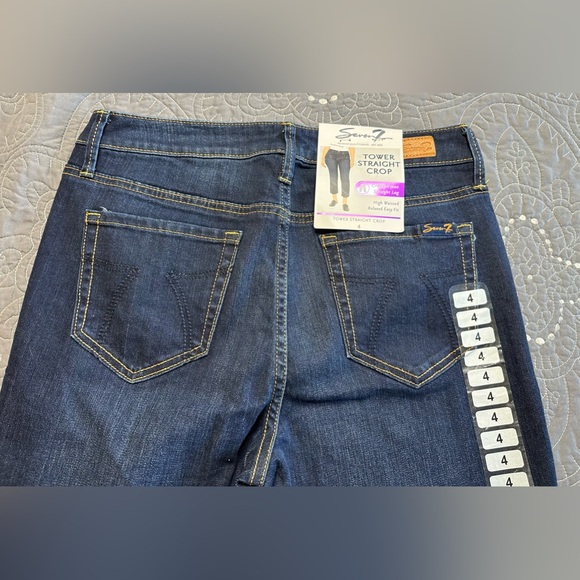 Seven7 Women’s Blue Tower Straight Crop Jeans NWT Size 4 - Picture 3 of 11